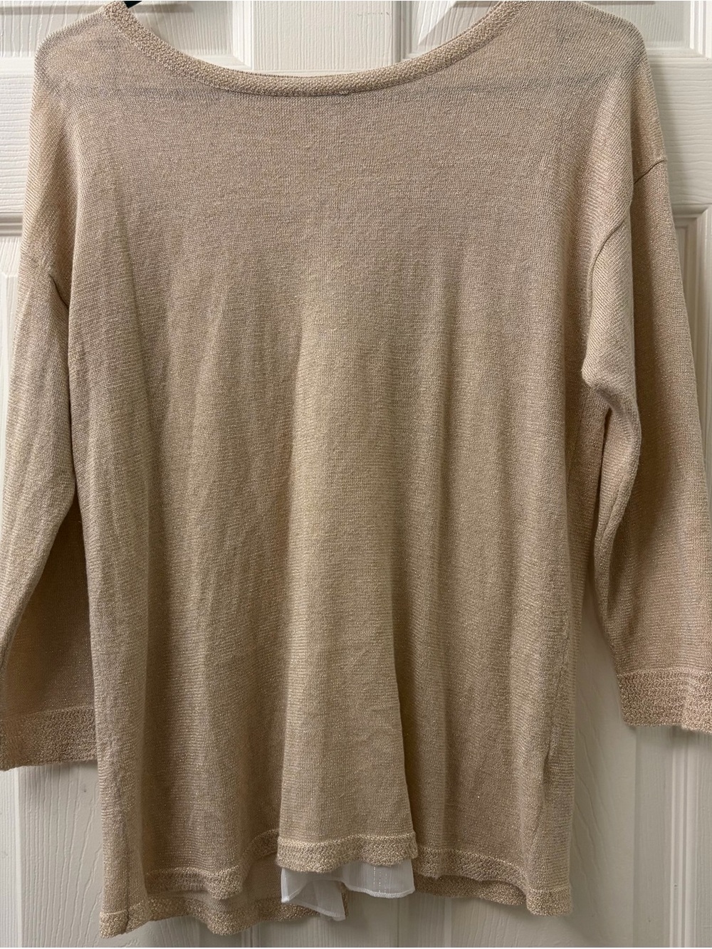 Monsoon Light Beige Scoop Neck Lightweight Sweater